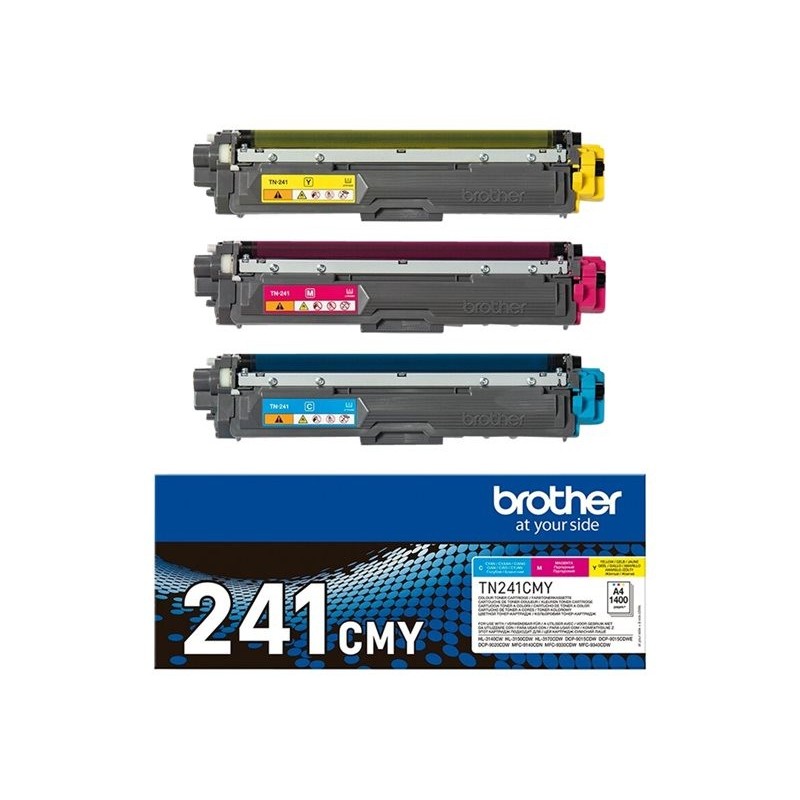 BROTHER TN241C/M/Y rainbow pack multi pack toners C/M/Y 1400pages/cartridge BROTHER TN241C/M/Y rainbow pack multi pack toners C/M/Y 1400pages/cartridge