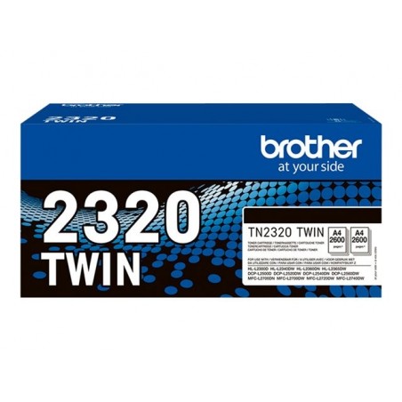 BROTHER TN2320 TWIN-pack black toners BK 2600pages/cartridge BROTHER TN2320 TWIN-pack black toners BK 2600pages/cartridge