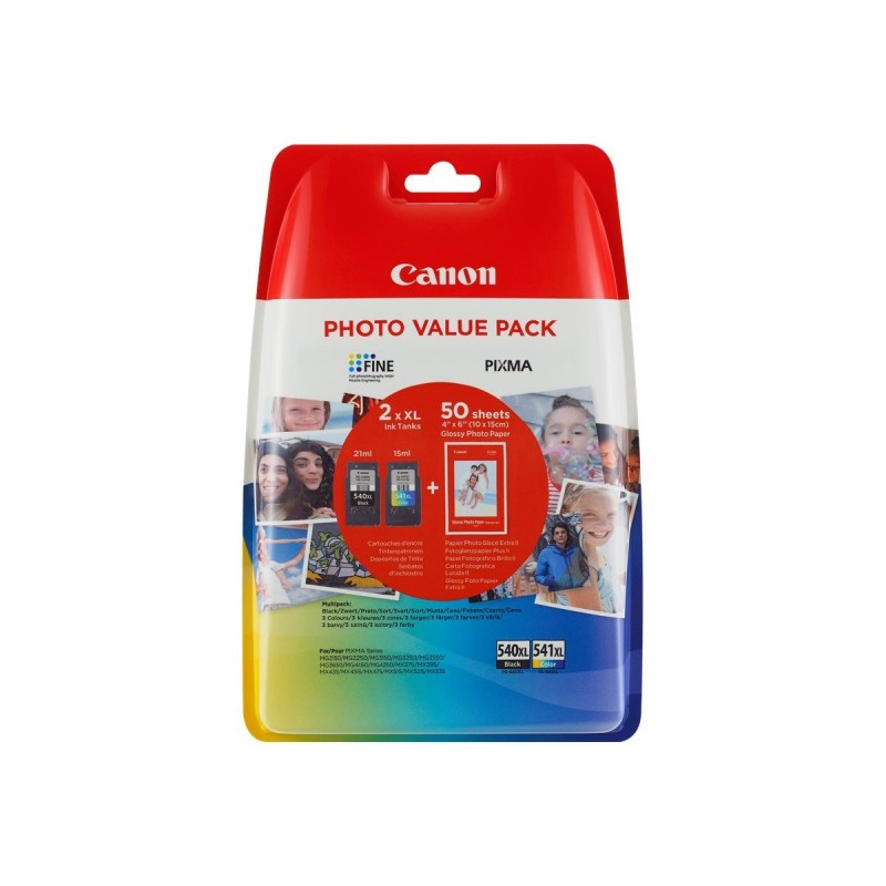 CANON PG-540XL/CL540XL Value Pack blister 4x6 Phot Paper GP-501 50sheets + XL Black & XL Colour Cart Towar uszkodzone opakowanie