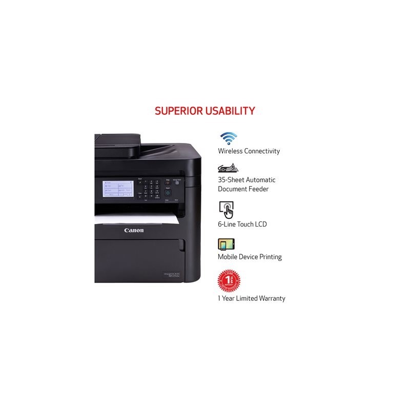 CANON i-SENSYS MF275dw MFP Mono B/W laser A4 210x297mm A4 29pp mcopy 29ppm print 150 sheets USB 2.0 LAN Wi-Fi CANON i-SENSYS MF275dw MFP Mono B/W laser A4 210x297mm A4 29pp mcopy 29ppm print 150 sheets USB 2.0 LAN Wi-Fi