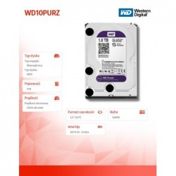 HDD Purple 1TB 3,5'' 64MB SATAIII/5400rpm