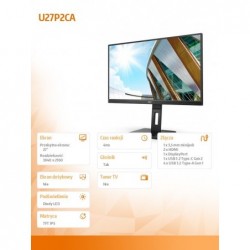 Monitor U27P2CA 27 IPS 4K HDMIx2 DP USB-C Pivot Monitor U27P2CA 27 IPS 4K HDMIx2 DP USB-C Pivot