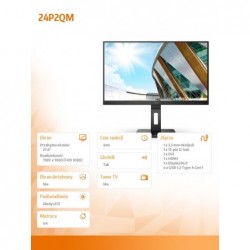 Monitor 24P2QM 23.8 cala VA 75 Hz HDMI DP DVI Pivot 