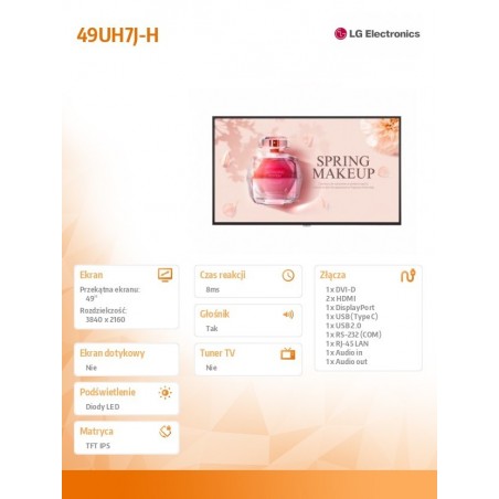 Monitor 49 cali 49UH7J-H IPS 700cd/m2 24/7 