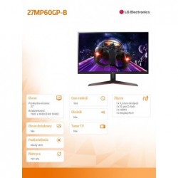 Monitor 27MP60GP-B 27 cali IPS FHD 1ms MBR FreeSync 