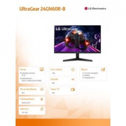 Monitor 24GN60R-B UltraGear 24 cale IPS 1ms 144Hz HDR10 