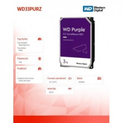Dysk Purple 3TB 3.5 cala WD33PURZ