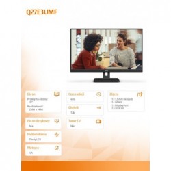 Monitor Q27E3UMF 27 cali VA HDMI DP Pivot Głośniki 