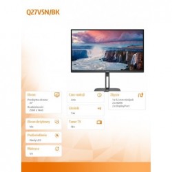 Monitor Q27V5N 27 cali VA HDMIx2 DPx2 Pivot 