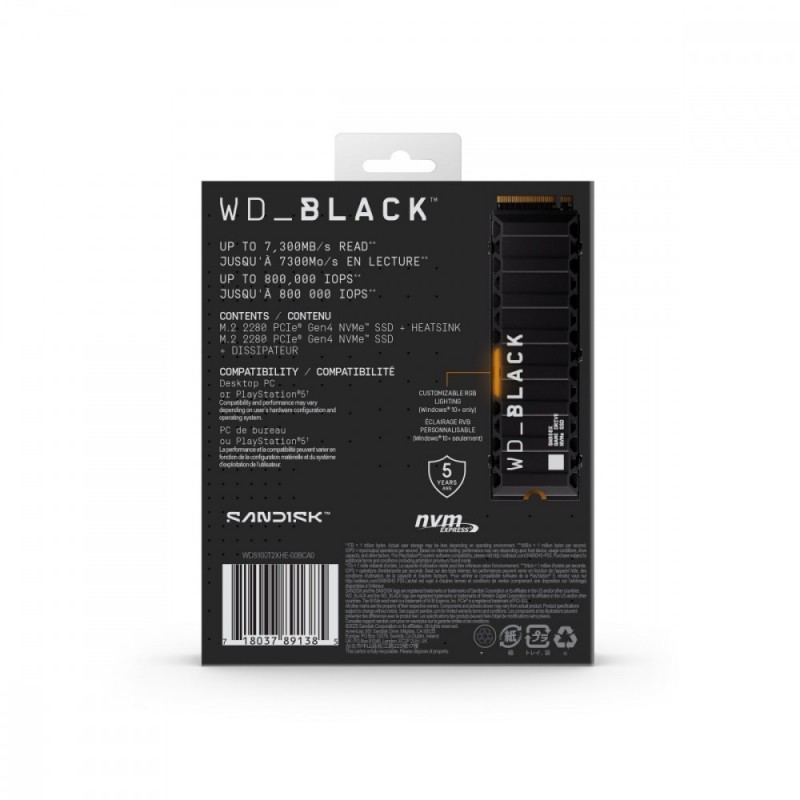 Dysk SSD Black 1TB SN850X NVMe M.2 PCIe Radiator