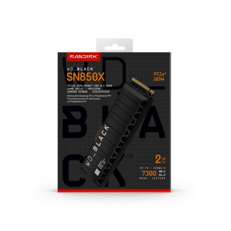 Dysk SSD Black 2TB SN850X NVMe M.2 PCIe Radiator Dysk SSD Black 2TB SN850X NVMe M.2 PCIe Radiator