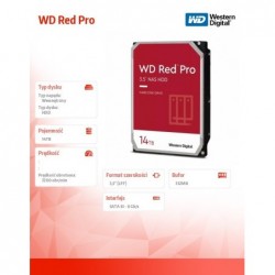 Dysk twardy WD Red Pro 14TB 3,5 512MB SATAIII/7200rpm