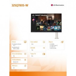 Monitor 32SQ780S-W 32 cale Smart 4K UHD webOS Ergo 