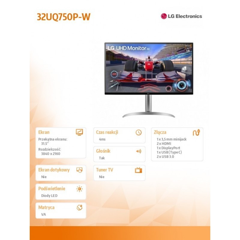 Monitor 32UQ750P-W 31.5 cala UHD 4K HDR 