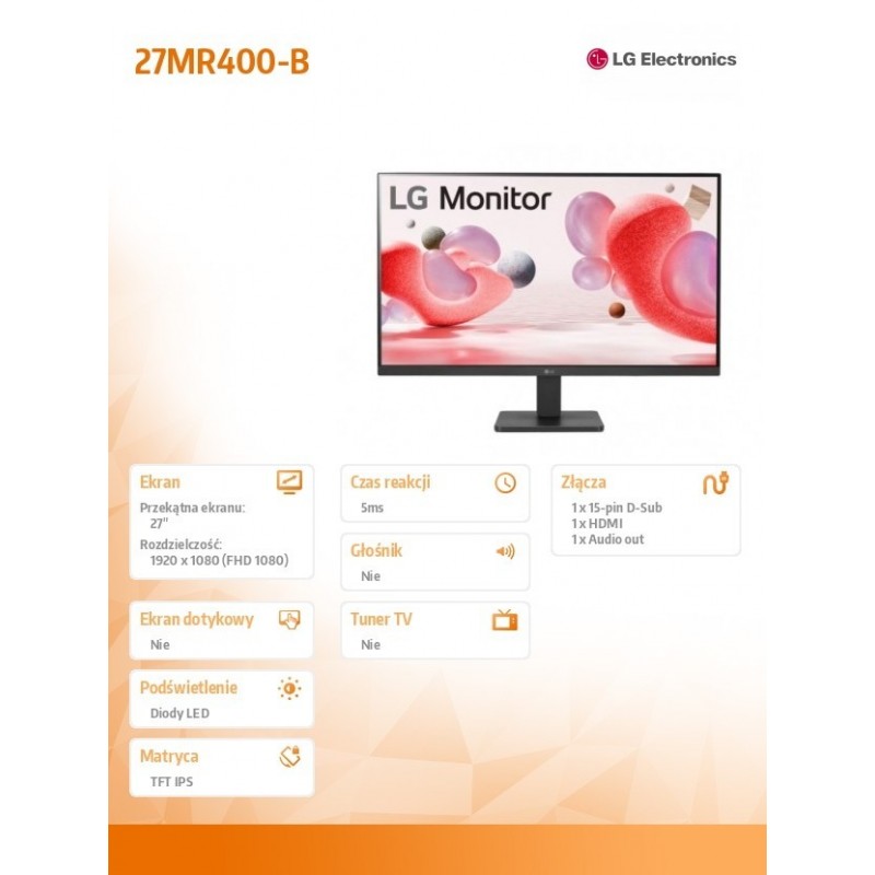 Monitor 27MR400-B 27 cali IPS FHD AMD FreeSync Monitor 27MR400-B 27 cali IPS FHD AMD FreeSync