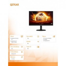 Monitor Q27G4X 27 cali IPS 180Hz HDMIx2 DP Pivot Monitor Q27G4X 27 cali IPS 180Hz HDMIx2 DP Pivot