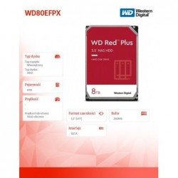 Dysk twardy Red Plus 8TB 3,5 cala CMR 256MB/5640RPM Class Dysk twardy Red Plus 8TB 3,5 cala CMR 256MB/5640RPM Class