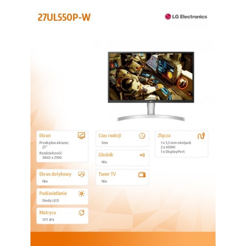 Monitor 27UL550P-W 27 cali IPS HDR Radeon FreeSync 4K Monitor 27UL550P-W 27 cali IPS HDR Radeon FreeSync 4K