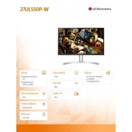 Monitor 27UL550P-W 27 cali IPS HDR Radeon FreeSync 4K Monitor 27UL550P-W 27 cali IPS HDR Radeon FreeSync 4K