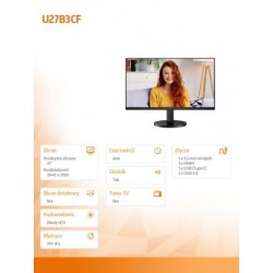 Monitor U27B3CF 27 cali IPS 4K HDMI USB-C HAS Głośniki Monitor U27B3CF 27 cali IPS 4K HDMI USB-C HAS Głośniki