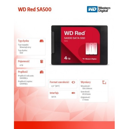 Dysk SSD Red SSD 4TB SATA 2,5 WDS400T2R0A Dysk SSD Red SSD 4TB SATA 2,5 WDS400T2R0A