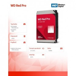 Dysk HDD Red Pro 20TB 3,5 512MB SATA III/7200rpm Dysk HDD Red Pro 20TB 3,5 512MB SATA III/7200rpm