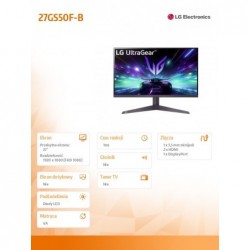 Monitor 27GS50F-B 27 cali FHD UltraGear 180Hz 