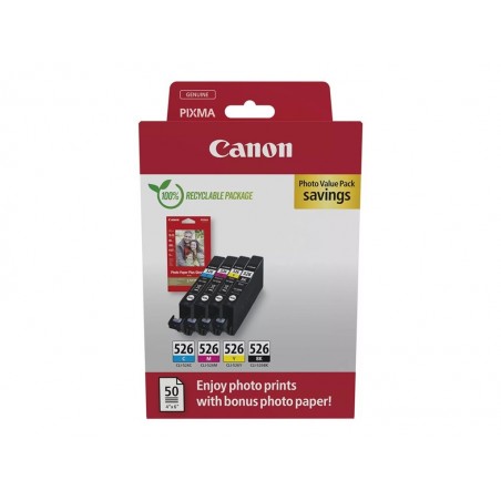 CANON CLI-526 Ink Cartridge C/M/Y/BK PHOTO VALUE BL CANON CLI-526 Ink Cartridge C/M/Y/BK PHOTO VALUE BL