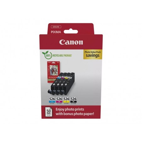 CANON CLI-526 Ink Cartridge C/M/Y/BK PHOTO VALUE BL CANON CLI-526 Ink Cartridge C/M/Y/BK PHOTO VALUE BL