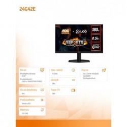 Monitor 24G42E 23.8 cala 180Hz Fast IPS HDMI DP 