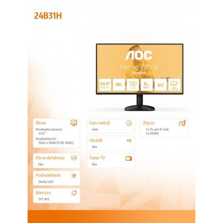 Monitor 23.8 cala 24B31H IPS 120Hz HDMI VGA