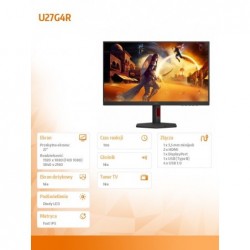 Monitor 27 cali U27G4R Fast IPS 4K 160Hz HDMI DP Pivot