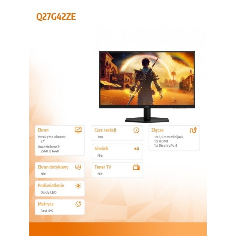 Monitor Q27G42ZE 27 cali Fast IPS 240Hz HDMI DP 