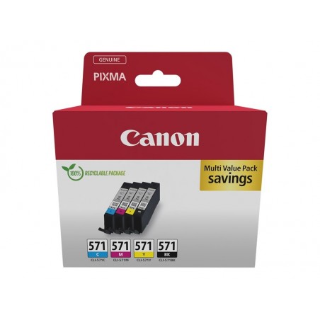 CANON CLI-571 Ink Cartridge C/M/Y/BK MULTI BL w/o SEC CANON CLI-571 Ink Cartridge C/M/Y/BK MULTI BL w/o SEC