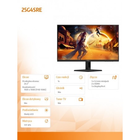 Monitor 25G4SRE 24.5 cala Fast IPS 300Hz HDMIx2 DP 