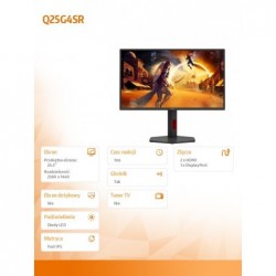 Monitor Q25G4SR 24.5 cala Fast IPS 300Hz HDMIx2 DP Pivot Głośniki Monitor Q25G4SR 24.5 cala Fast IPS 300Hz HDMIx2 DP Pivot Głośniki