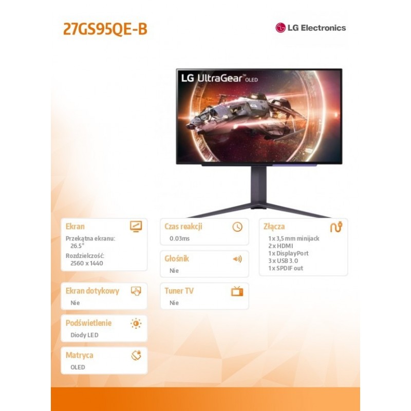 Monitor 27GS95QE-B 27 cali QHD UltraGear Monitor 27GS95QE-B 27 cali QHD UltraGear