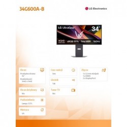 Monitor gamingowy 34G600A-B 34 cale WQHD UltraGear 160Hz 