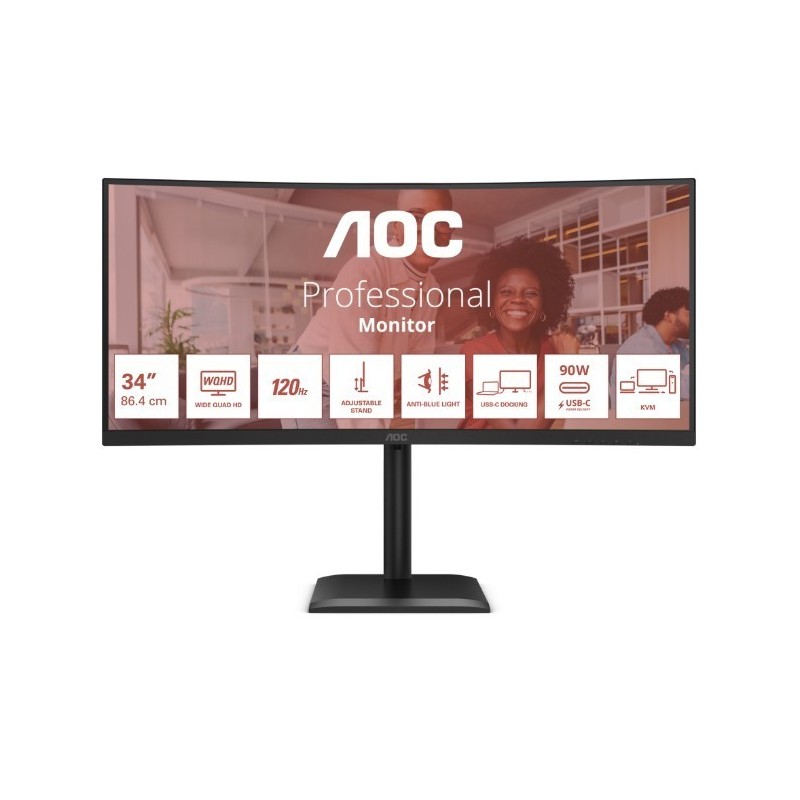 Monitor CU34E4CV 34 cale 120Hz Curved VA HDMIx2 DP RJ45 HAS Głośniki 