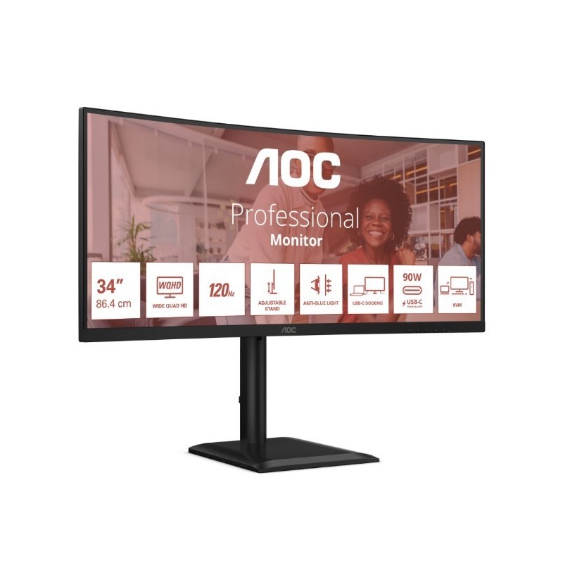 Monitor CU34E4CV 34 cale 120Hz Curved VA HDMIx2 DP RJ45 HAS Głośniki 