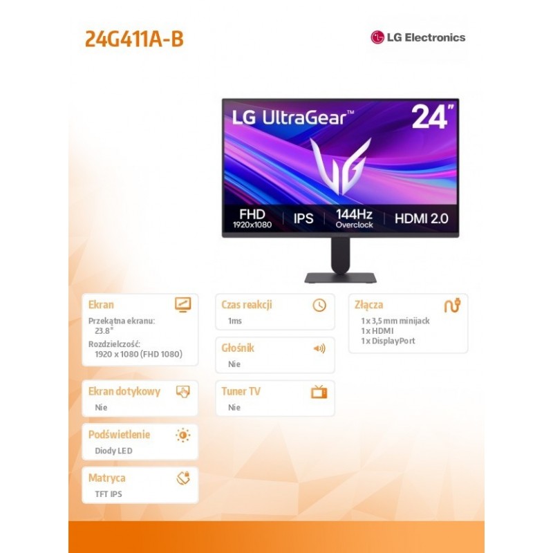Monitor 24G411A-B 23,8 cala IPS Ultragear 