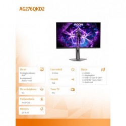 Monitor AG276QKD2 26.5 cala QD-OLED 500Hz HDMIx2 DP Pivot Głośniki