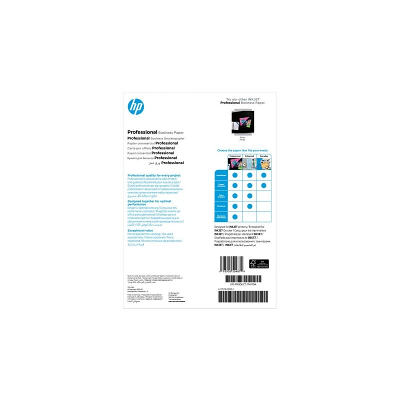 HP Prof Matte Ij A4 180g 150sh FSC Paper HP Prof Matte Ij A4 180g 150sh FSC Paper