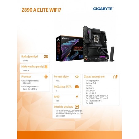 Płyta główna Z890 A ELITE WIFI7 Płyta główna Z890 A ELITE WIFI7