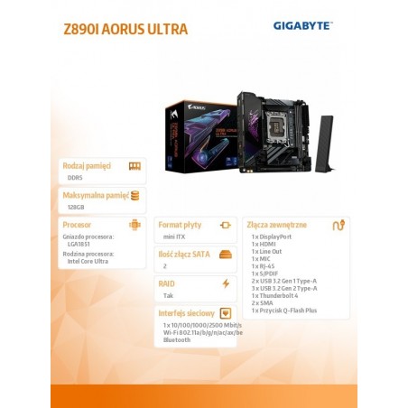 Płyta główna Z890I AORUS ULTRA Płyta główna Z890I AORUS ULTRA