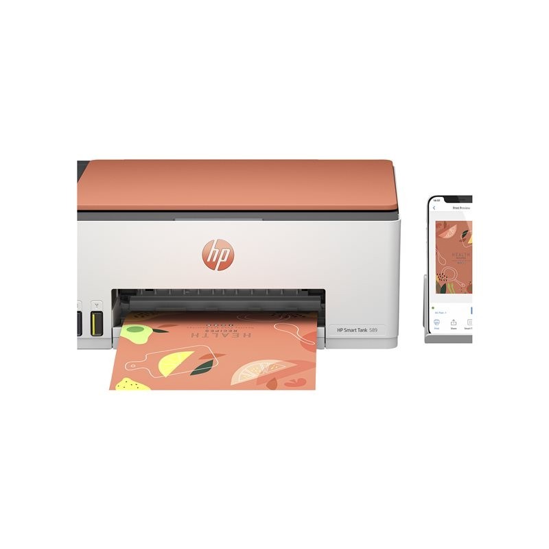 HP Smart Tank 589 AiO Print Scan Copy 12/5ppm Printer HP Smart Tank 589 AiO Print Scan Copy 12/5ppm Printer