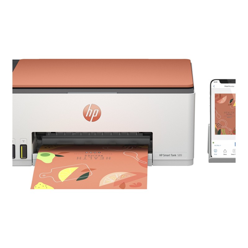 HP Smart Tank 589 AiO Print Scan Copy 12/5ppm Printer HP Smart Tank 589 AiO Print Scan Copy 12/5ppm Printer