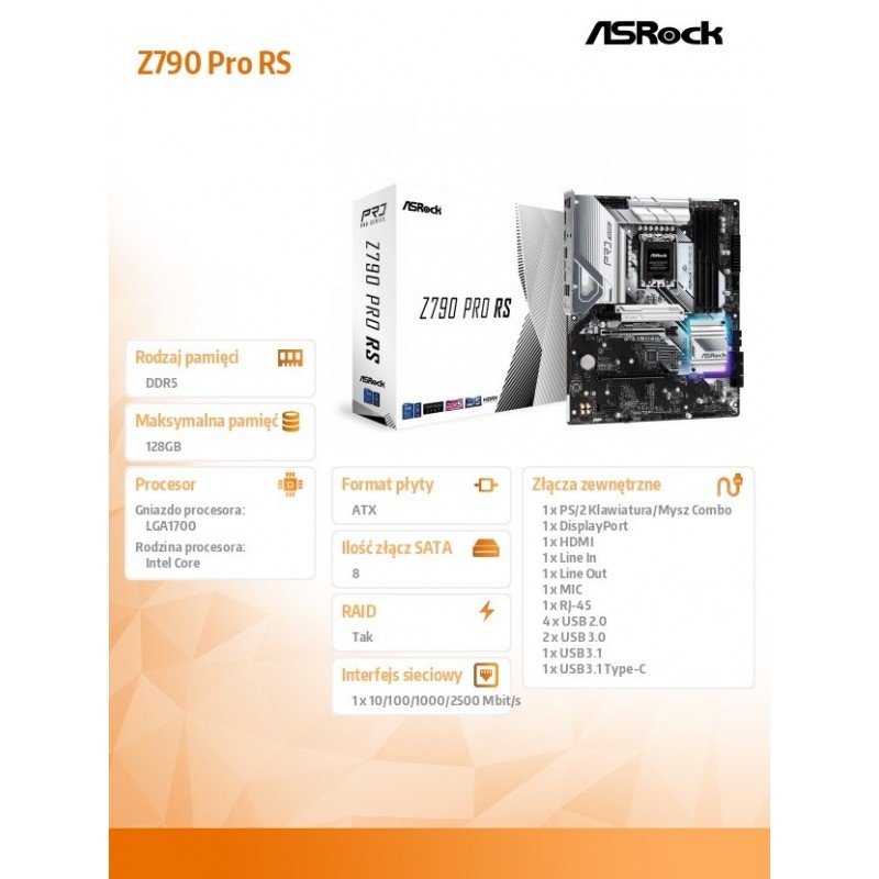 Płyta główna Z790 PRO RS s1700 4DDR5 HDMI/DP M.2 ATX