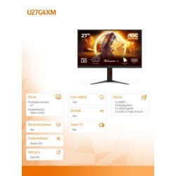 Monitor U27G4XM 27 cali Fast IPS 4K 160Hz Mini LED HDMI DP Pivot