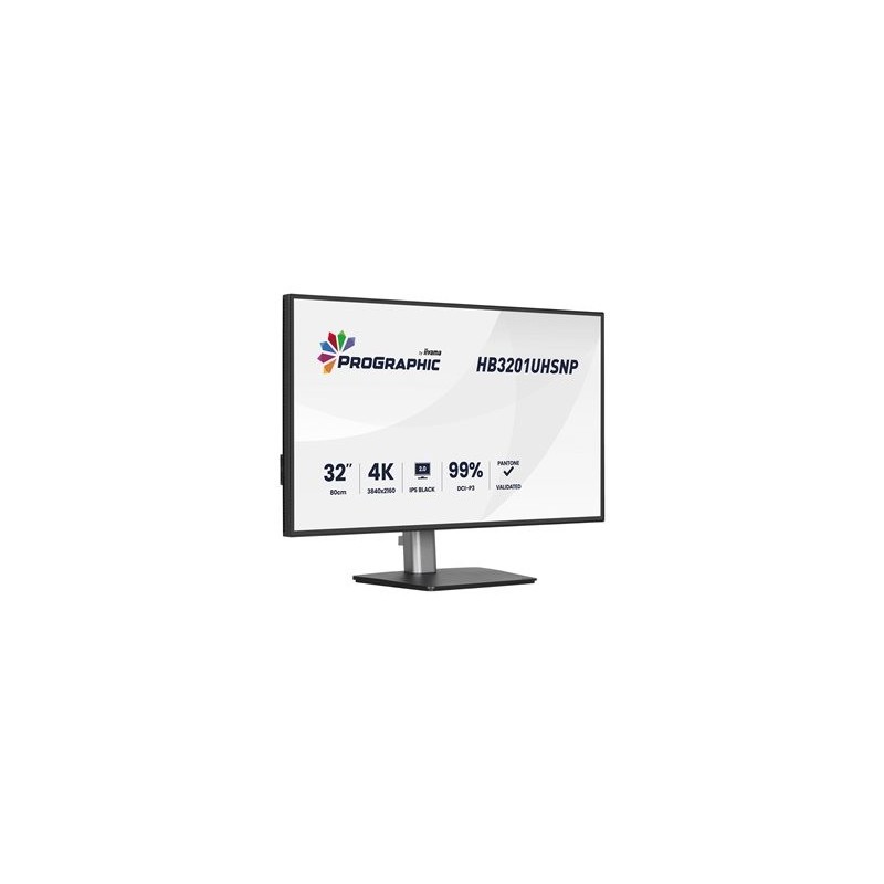 IIYAMA HB3201UHSNP-B1 32inch IPS BLACK 2.0 panel 3840x2160 UHD DCI-P3 99per Pantone Certified Delta E 2 USB-C Dock LAN/96W PD/DP